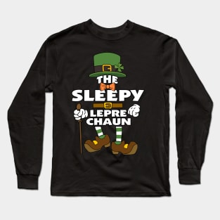 The Sleepy Leprechaun St Patrick's Day Celebration Matching Outfits Group Attire Long Sleeve T-Shirt